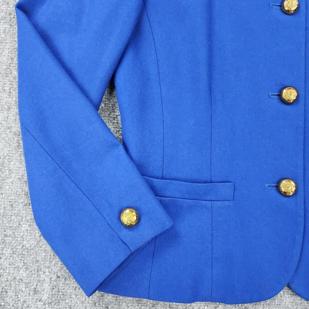 Vintage Pendleton Blazer Womens 10 Blue Wool Gold Crest Button USA Made Jacket - Picture 11 of 16